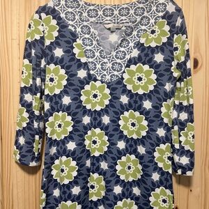 Women’s Boden Colorful Green Blue Floral Dress US 10